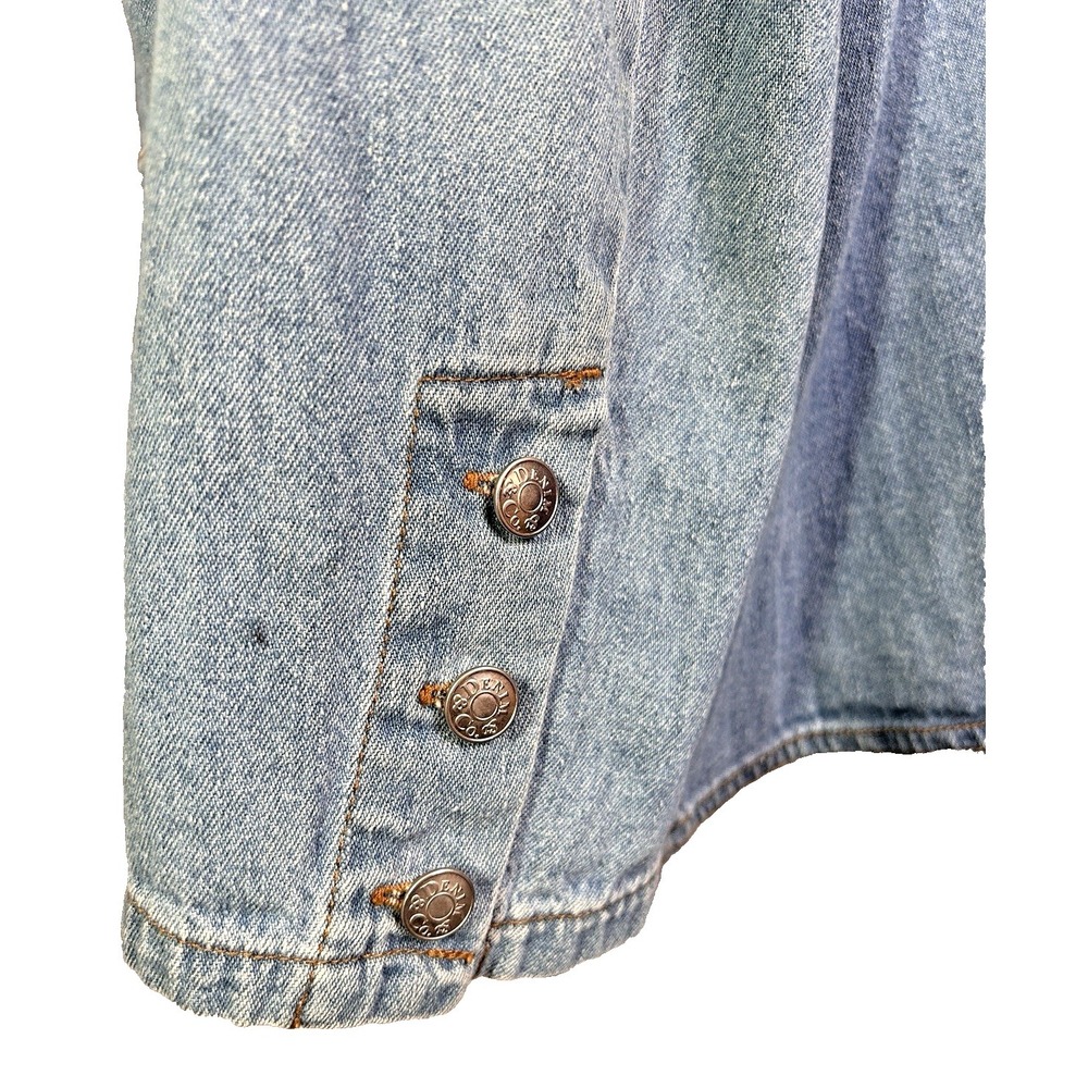 Beautiful Denim & Co. Heavy Embroidered Jean Jacket Women's Denim Floral Boho 1X - Picture 12 of 16